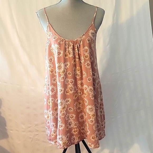 Forever 21 Mauve/Pink Floral Sundress, Size: M - Picture 1 of 8